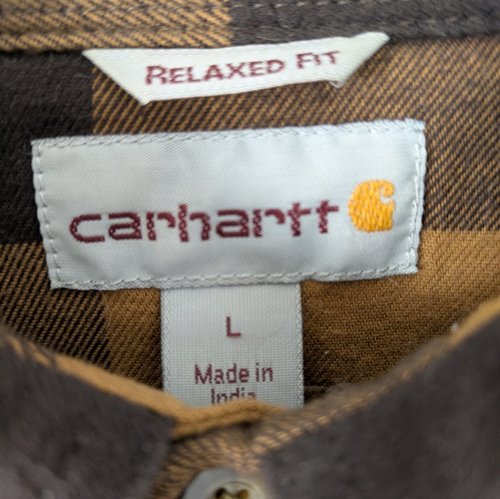Carhatt Hamilton Fleece Lined Flannel Shirt SZ L - Picture 2 of 4